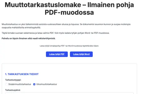 Muuttotarkastuslomake